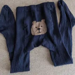 babyGAP クマ刺繍 ネイビータイツ