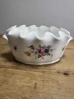【希少】ミントン（Minton）マーロウ（Marlow）キャッシュポ花柄 金縁 希少】ミントン（Minton）マーロウ（Marlow）キャッシュポ花柄 金縁