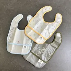 【新品・美品】ねずみくんのチョッキ お食事エプロン 3枚組スタイ 離乳食準備