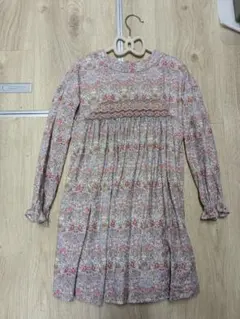 bonpoint 8a 130cm リバティ スモッキング ドレス 美品