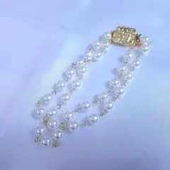 パールブレスレット ゴールドベース