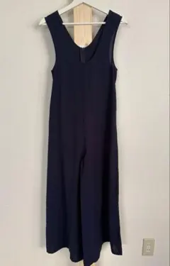 ネイビー Vネック ノースリーブ オールインワン