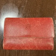LOEWE 三つ折り財布 レッド レザーのサムネイル