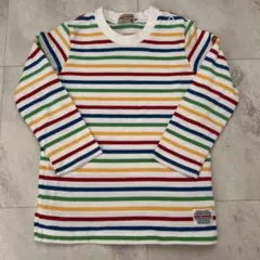 【MIKI HOUSE】ミキハウス 長袖 カットソー ボーダー レインボー 90