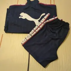 PUMA プージャ　セットアップ　上下　ネイビー　ホワイト　ビッグロゴ　美品