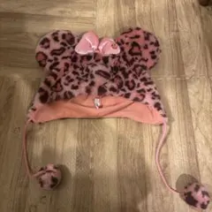 ミニーちゃんヒョウ柄ファンキャップ