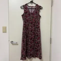 【お値下げ中】レストローズ ベロア ロングワンピース 花柄 ノースリーブ