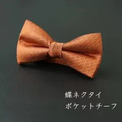 蝶ネクタイ ポケットチーフ２点セット オレンジ 結婚式　二次会　セレモニーのサムネイル