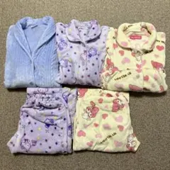 ハローキティ、マイメロディ　フリースパジャマ　2セット　まとめ売り