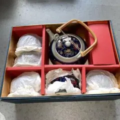 有田焼 献上古伊万里 竜田川　蓋付茶器揃 急須 湯呑5客 箱付値下