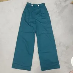 GU チノウエストボタン ワイドパンツ グリーン S サイズ