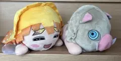 鬼滅の刃　寝そべり　スペシャルぬいぐるみ　嘴平伊之助　我妻善逸