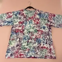 90s ヴィンテージ スプラッター柄 Tシャツ XXLのサムネイル