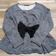 INGNI グレー リボン付き長袖トップス M