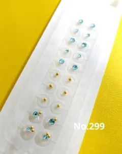 【まとめ割りあり】耳つぼジュエリー✩小粒　ストーン　ゴールド　推しカラーブルー