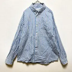 アダムエロペ シャツ 綿 100 長袖 ストライプ ボタンダウン 秋物 男女兼用