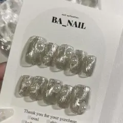 【現品】ネイルチップ ニュアンス 大人 ミラー ブライダルネイル 成人式 振袖