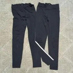 2本set／UNIQLO ブラック レギンス 160