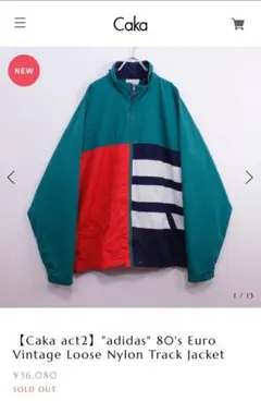 80s adidas Euro Vintageトラックジャケット下北沢 古着