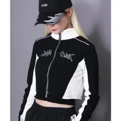 【Figments】　【WEGO】　バイカーデザイントップス　韓国　黒　白