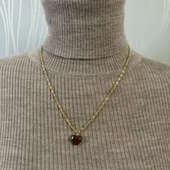 天然石ハート型ペンダント ネックレス