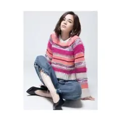 Lily Brown ♡ ボーダープルオーバーニット PINK