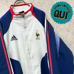 レアUS古着○アディダス フランス代表 刺繍ナイロンジャケット L