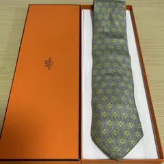 HERMES エルメス ブルーグリーン系 ペイズリー柄 ネクタイ 新品未使用