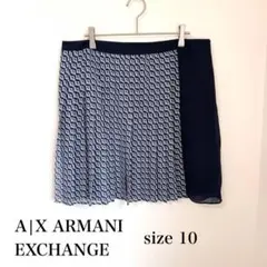 アルマーニエクスチェンジ ひざ丈プリーツスカート ネイビー 10 XL 大きめのサムネイル