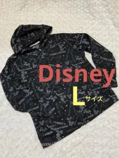 【美品】ディズニー　パーカー　L レディース　黒　ミッキーのサムネイル