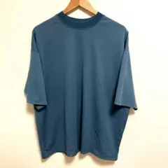 洋服の青山　ビジカジ　Tシャツ　ブルー　青　L
