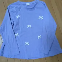 SHOO-LA-RUE 紫色 リボン柄 長袖カットソー 130