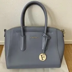 【最終価格】FURLA レザーハンドバッグ　ショルダーバッグ　ブルー
