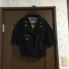 バーバリーブルーレーベル ライダーズ型ブルゾン