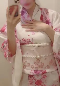 浴衣　花柄　ピンク　紫