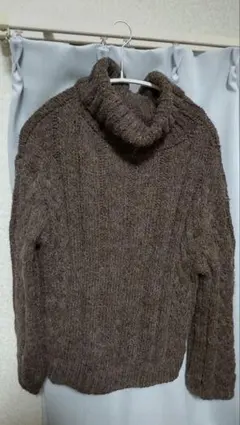 センスオブプレイス 　ニット　セーター　オフタートル　ケーブル編み