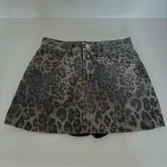 ヒョウ柄デニムミニスカート