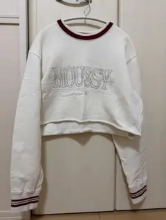 お値下げMOUSSY ホワイト クロップドスウェット