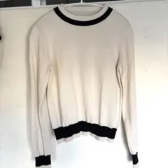 N. バイカラー　白黒　モノクロ　ニット