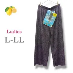 6『ワイドパンツ』レディース プリーツ ガウチョ【LL】パープル ペイズリー 春