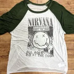 【希少】ニルヴァーナ ラグランTシャツ バンT トライブレンド ビンテージ風