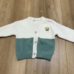 美品　ベビー カーディガン ホワイト グリーン