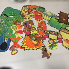 ブラックライト　パネルシアター　保育教材 手書きイラスト素材セット
