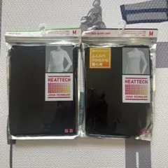 ユニクロ　ヒートテック　2点セット　タートルネック　クルーネック　長袖　ブラック