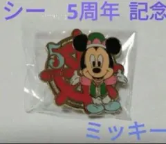 ミッキー　ピンバッチ　ディズニー シー　5周年 記念　船長　船　錨　ビンバッジ