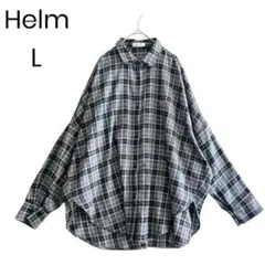 Helm チェックシャツ 大人カジュアル ゆったり 体型カバー 大きめ 1591
