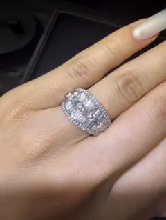 ゴールドリング バゲットカットダイヤ 0.47ct k18 - メルカリ