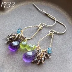 1717 ラブラドライト×カイヤナイトのピアス - メルカリ