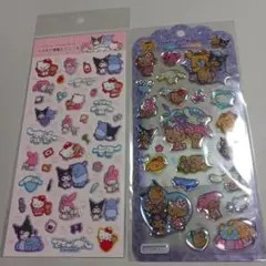 【正規品】 ラメ入り 樹脂盛りシール キティ マイメロ クロミ シナモロール