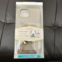 ELECOM iPhone14plusシリコンケース ショルダーストラップ付き